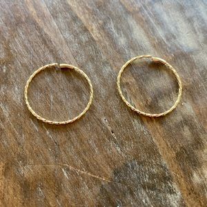 14k twisted small Hoop Earrings